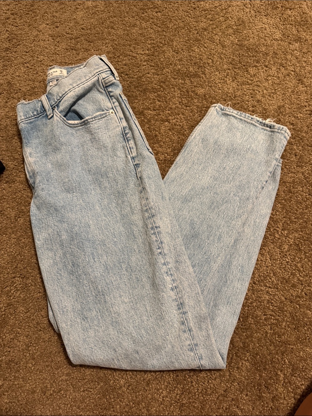 Classic Light Blue Women's Jeans Crossover Waist